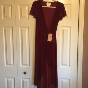 Cranberry velvet dress